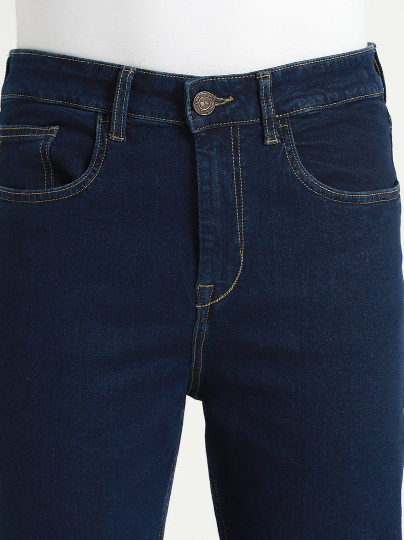 Dennis Lingo Men's Dark Blue Solid Slim fit Stretchable Jeans