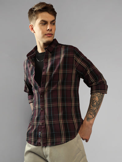 Men's Checks Button Down Collar Full sleeve Regular Shirt