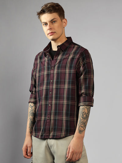 Men's Checks Button Down Collar Full sleeve Regular Shirt