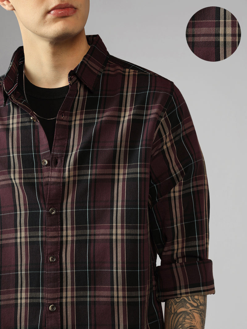 Men's Checks Button Down Collar Full sleeve Regular Shirt