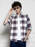 Men's Navy Blue Tartan Checks Casual Cotton Shirt