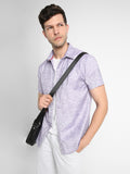 Men's Regular Collar Slim Fit Solid Purple Casual Shirts