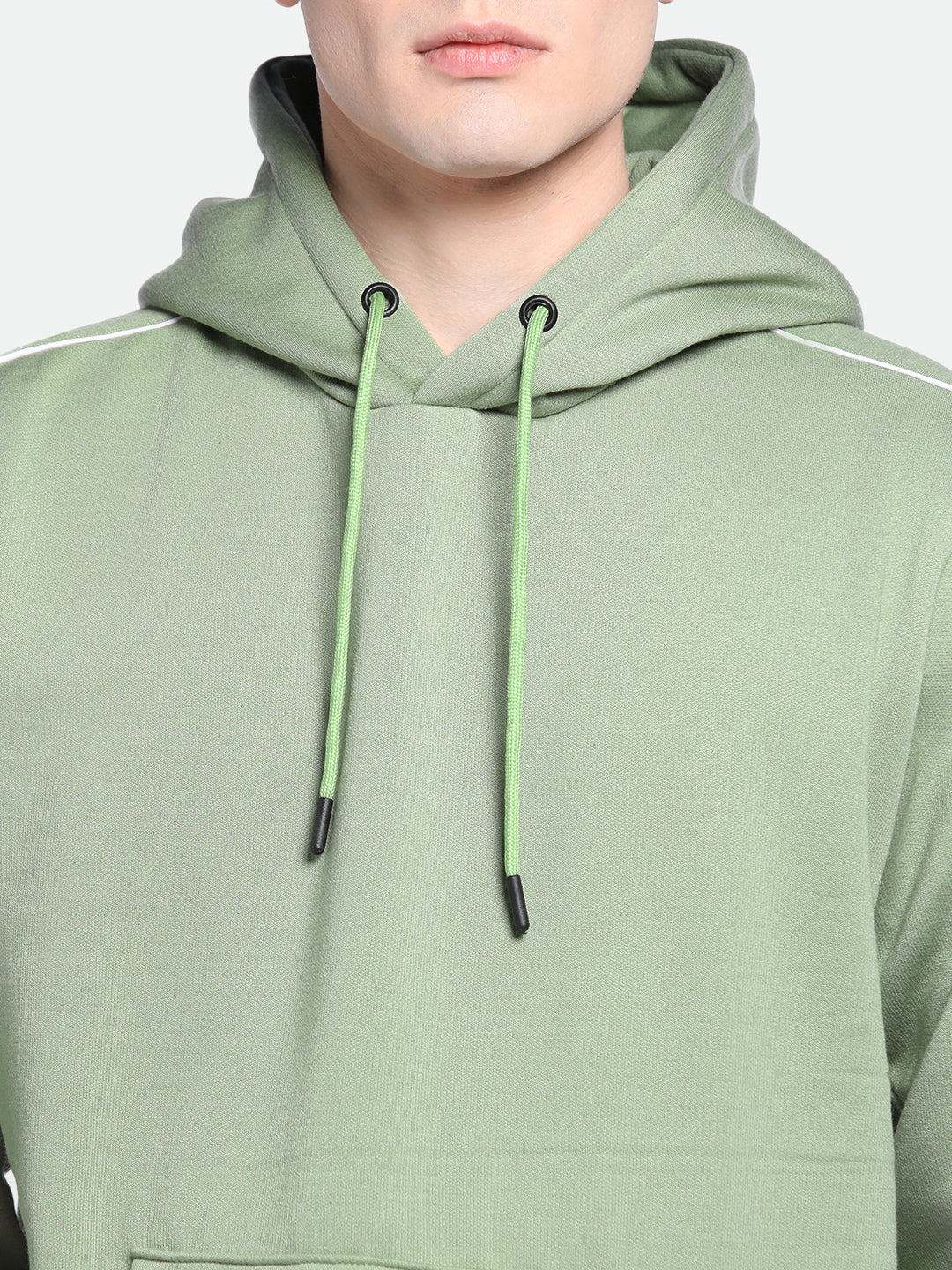 Men's Green Full Sleeves Kangaroo Pocket Pullover Hooded Hoodie