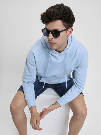 Men's Light Blue Hooded Sweatshirt