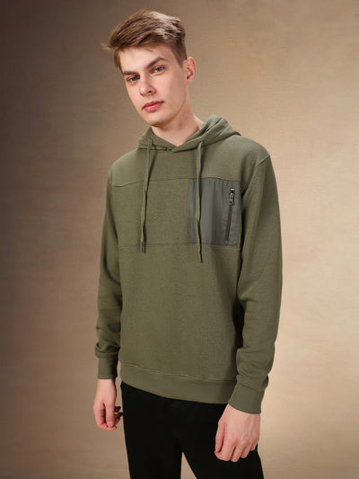 Men's Solid Hooded Full Sleeves Regular Fit Hoodie