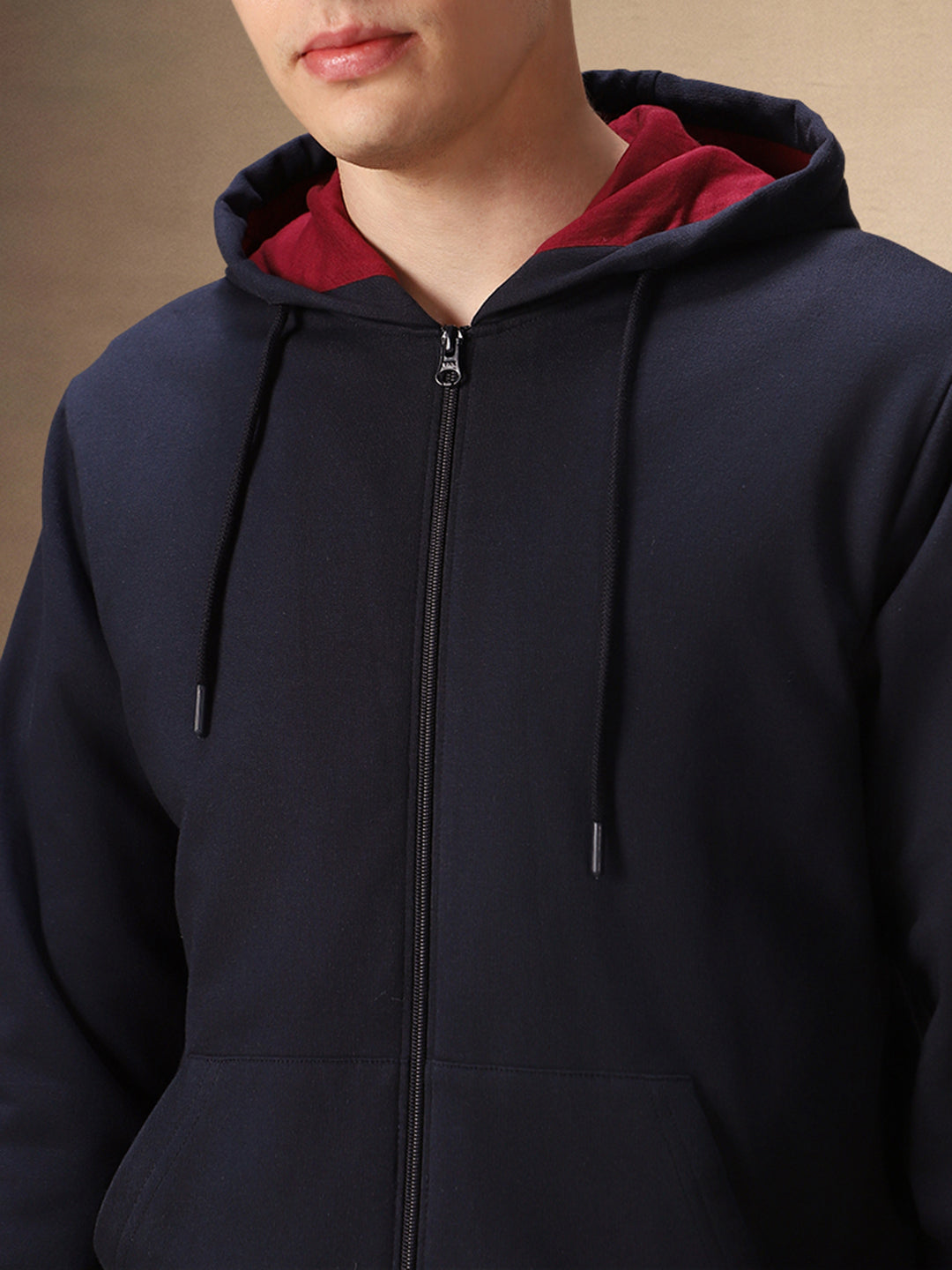 Men's Navy Blue Full Sleeves Hoodie