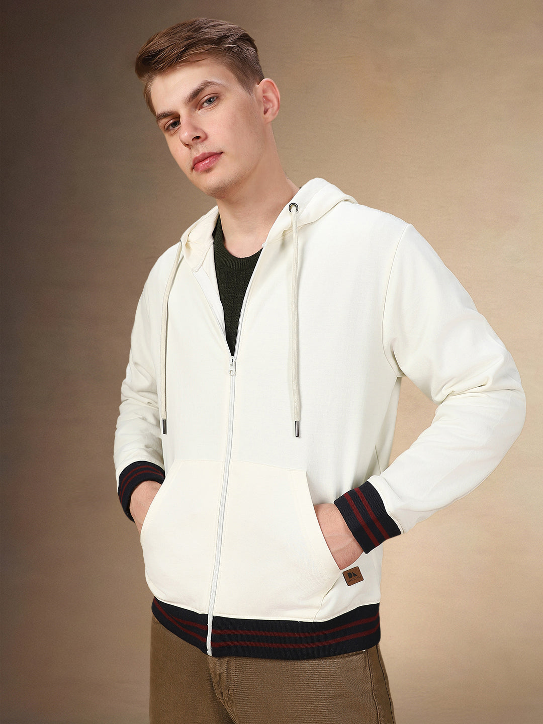 Men's Solid Hooded Full Sleeves Regular Fit Hoodie