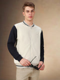 Men's Colorblocked Rib Collar Full Sleeves Regular Fit Sweatshirt