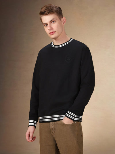 Men's Solid Round Neck Full Sleeves Regular Fit Sweatshirt