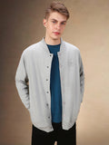 Men's Solid Rib Collar Full Sleeves Regular Fit Sweatshirt