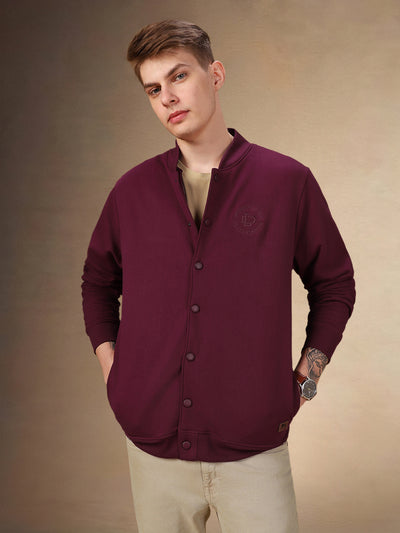 Men's Solid Rib Collar Full Sleeves Regular Fit Sweatshirt