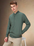 Men's Solid Rib Collar Full Sleeves Regular Fit Sweatshirt