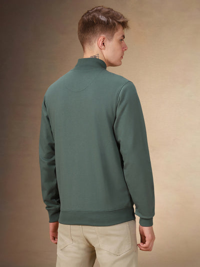 Men's Solid Rib Collar Full Sleeves Regular Fit Sweatshirt