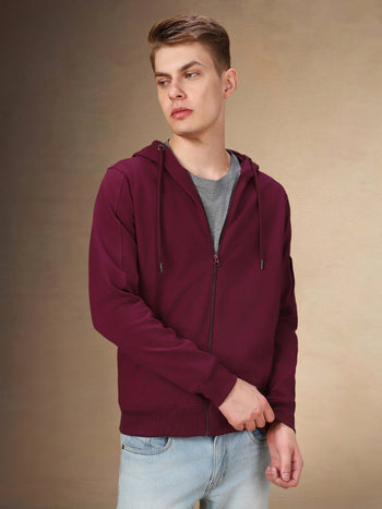 Men's Solid Hooded Full Sleeves Regular Fit Hoodie