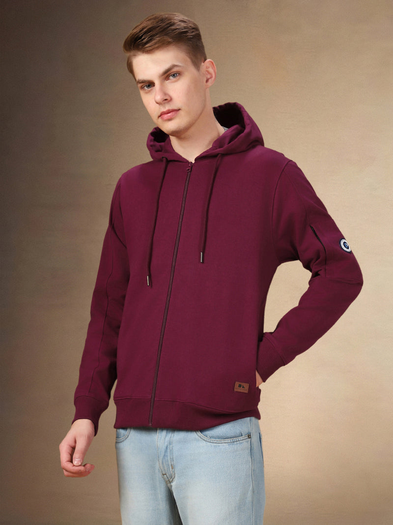 Men's Solid Hooded Full Sleeves Regular Fit Hoodie