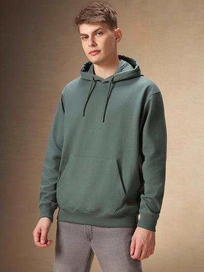 Men's Solid Hooded Full Sleeves Hoodie