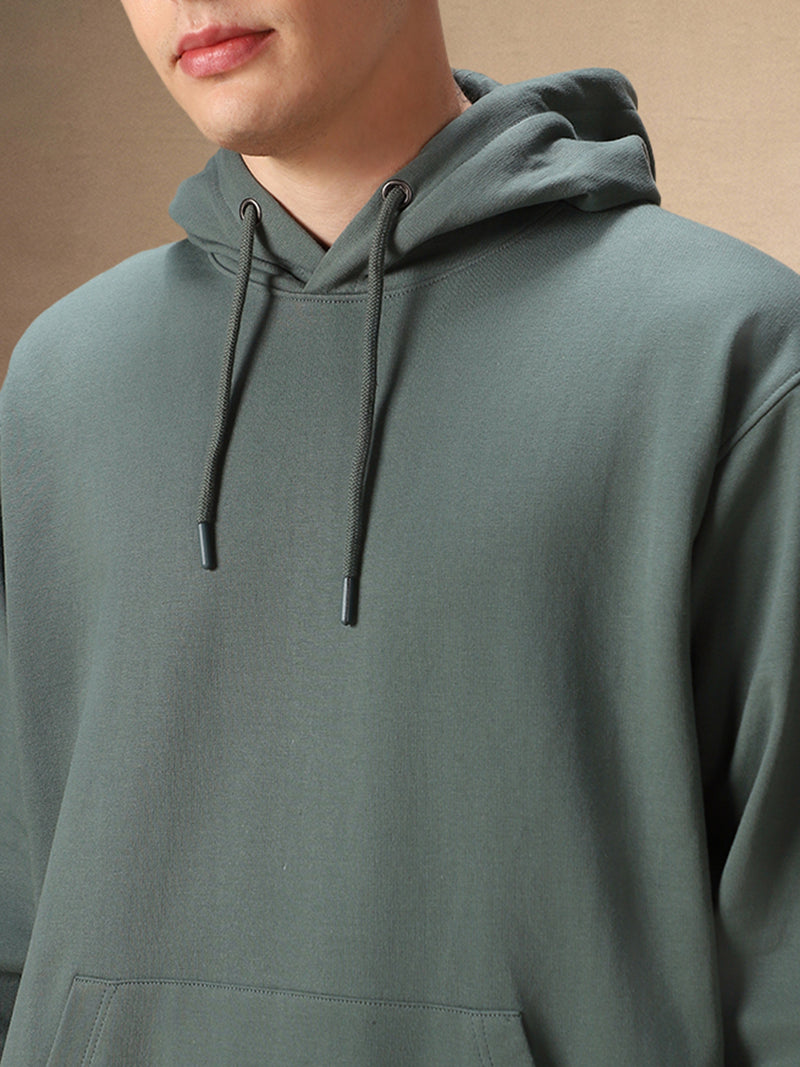 Men's Solid Hooded Full Sleeves Hoodie