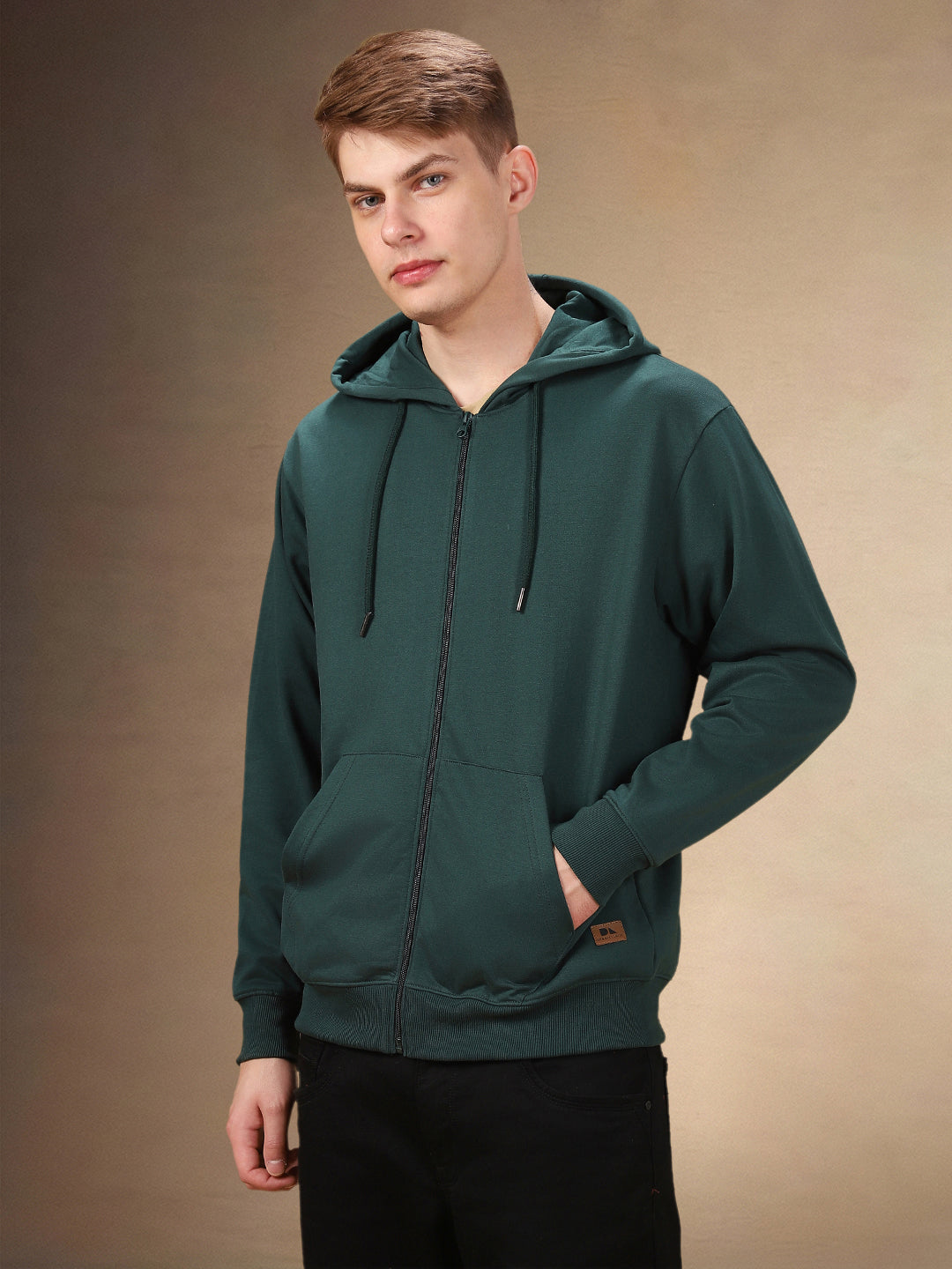 Men's Solid Hooded Full Sleeves Regular Fit Hoodie