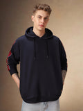 Men's Striped Sleeves Hooded Full Sleeves Hoodie