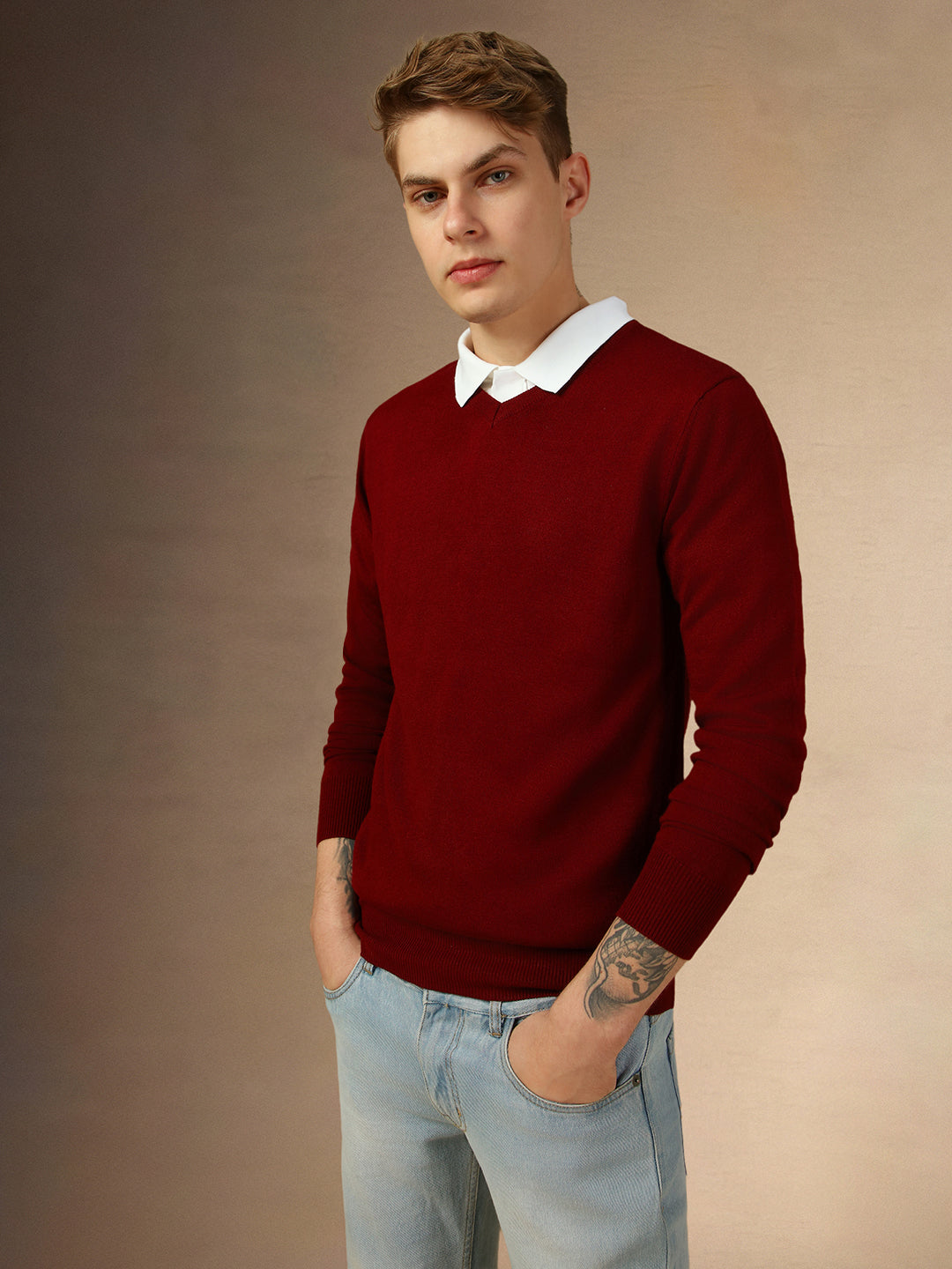 Maroon pullover sweater best sale