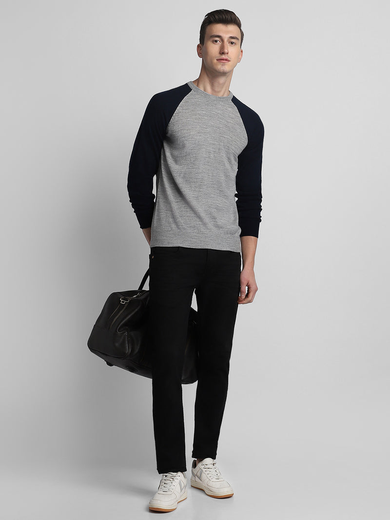 Men's Round neck Colorblock Pullover Sweater