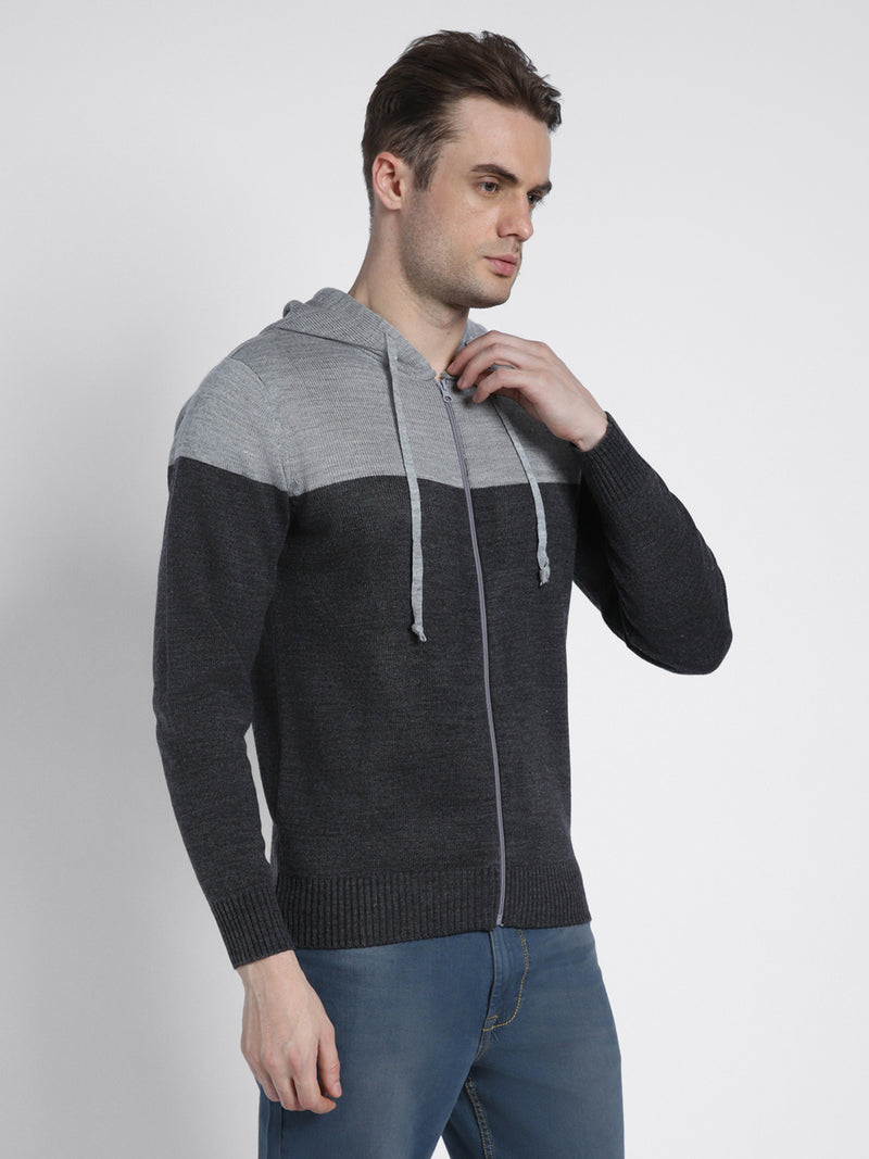 Dennis Lingo Men's Hoodie Regular Fit Solid Lt Grey Mel Sweater