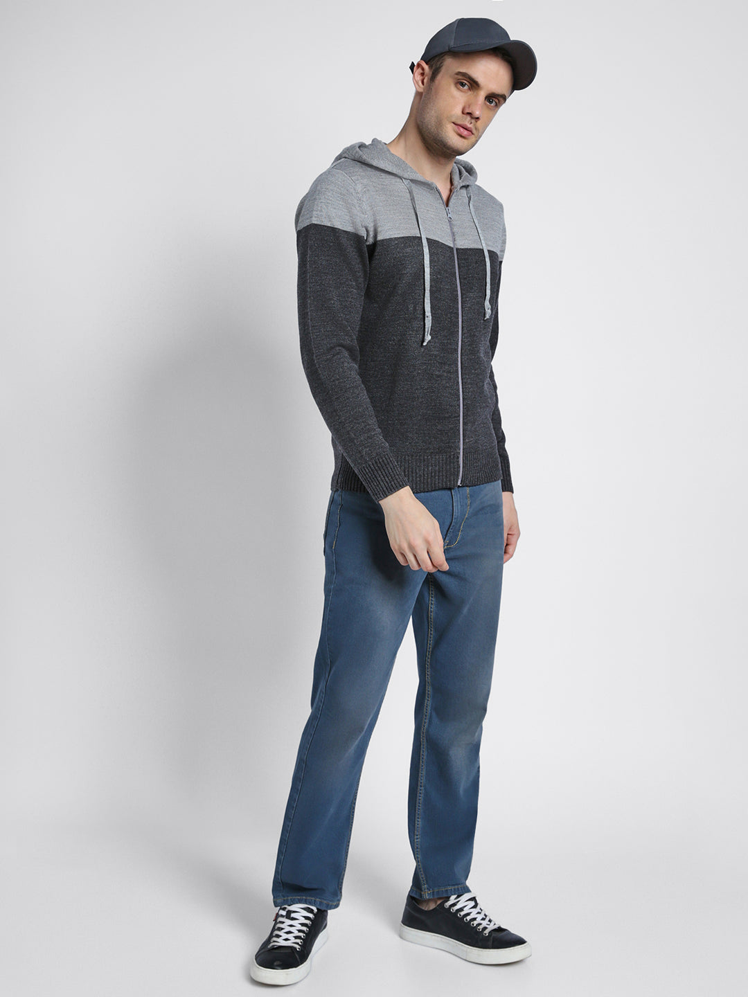 Dennis Lingo Men's Hoodie Regular Fit Solid Lt Grey Mel Sweater