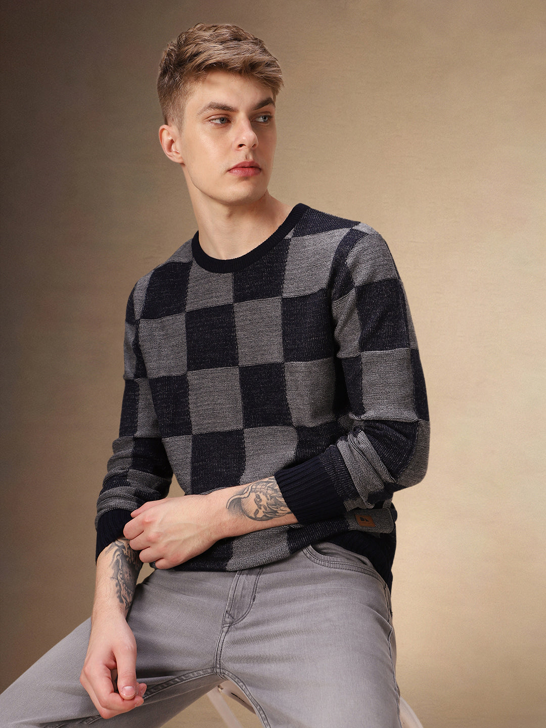 Checkered pullover online