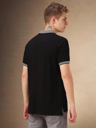 Men's Meteorite Solid Polo collar Half Sleeves T-shirt