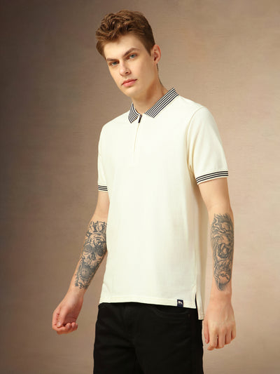 Men's Papyrus Solid Polo Collar Half Sleeves Regular Fit T-Shirt