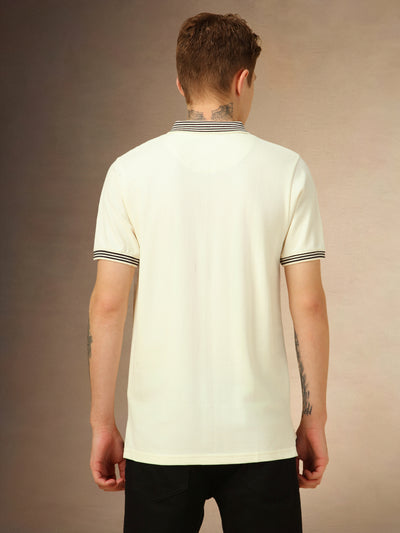 Men's Papyrus Solid Polo Collar Half Sleeves Regular Fit T-Shirt