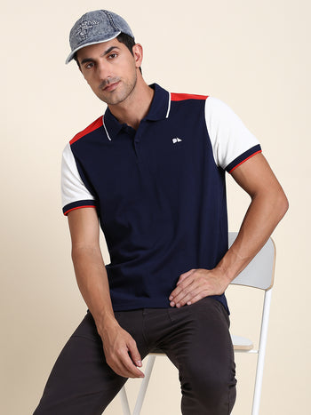 Men's Soft And Stretchy Fabric Navy Casual Polo Tshirt