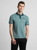 Dennis Lingo Men's Sea Green Polo Collar Half Sleeves Casual T-Shirt