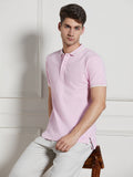 Dennis Lingo Men Pink Cotton Regular Fit Polo T-Shirt