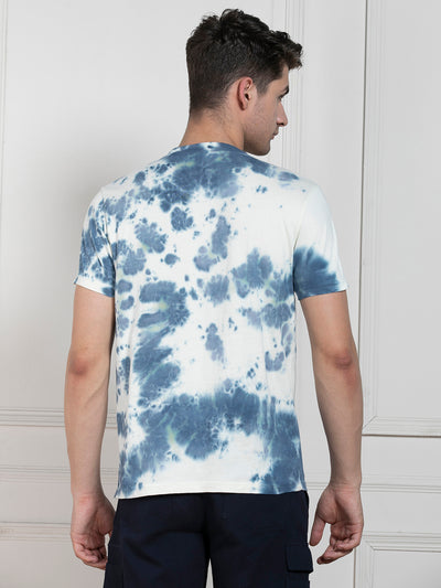 Dennis Lingo Men's Navy Round Neck Dyed Regular Fit T-Shirt