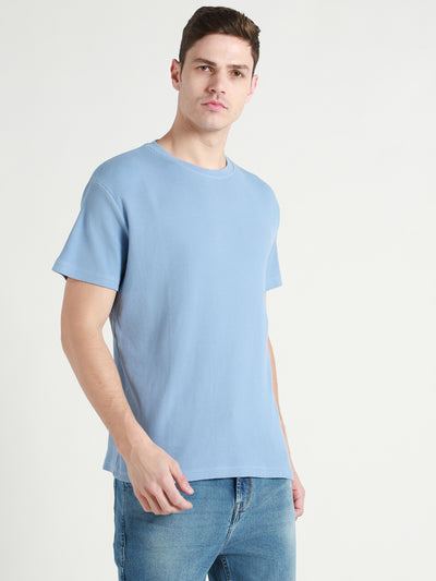 Men's Light Blue Waffle Knit T-shirt