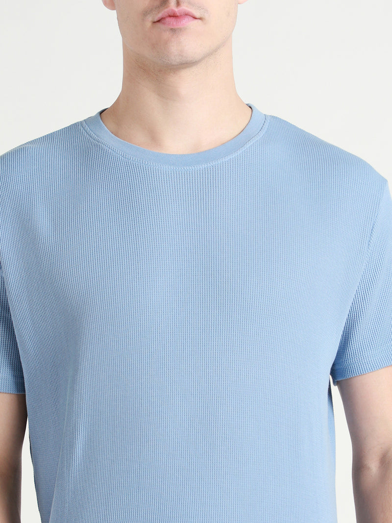 Men's Light Blue Waffle Knit T-shirt