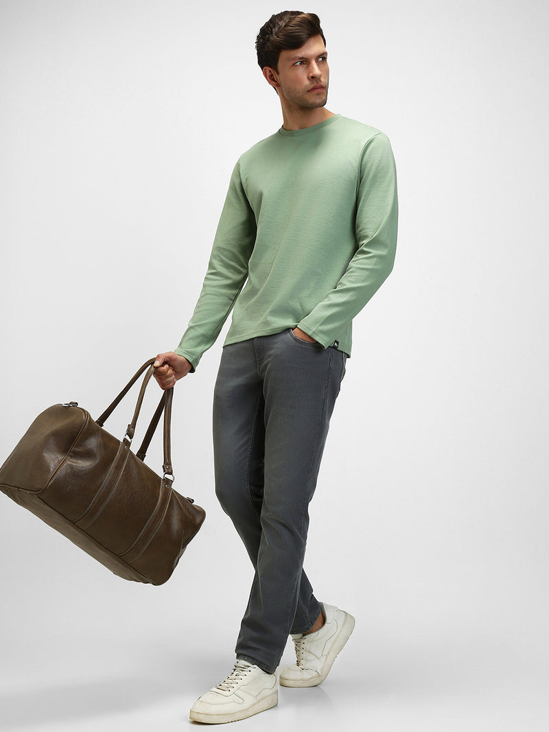 Men's Green Ottoman Full - Sleeves Casual T-Shirt