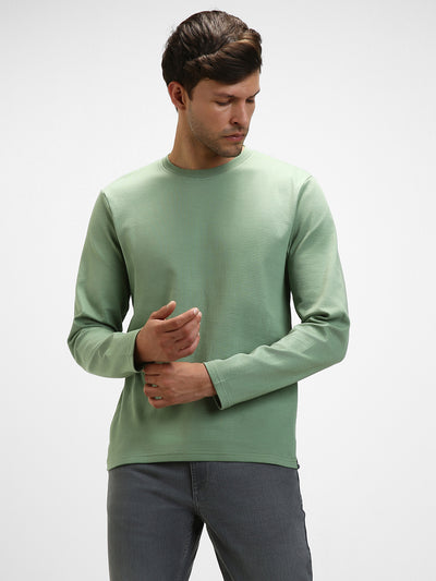 Men's Green Ottoman Full - Sleeves Casual T-Shirt