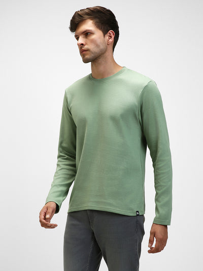 Men's Green Ottoman Full - Sleeves Casual T-Shirt