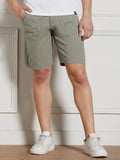 Men's Sage Green Solid Relaxed Fit Shorts