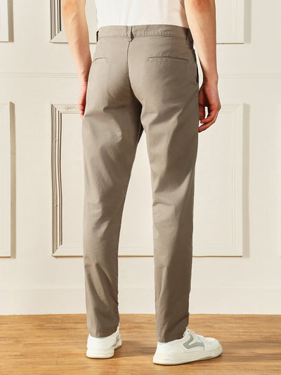 Dennis Lingo Men's Mid Khaki Solid Chinos