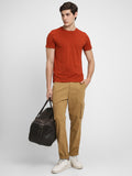 Men's Khaki Solid Cargo trousers