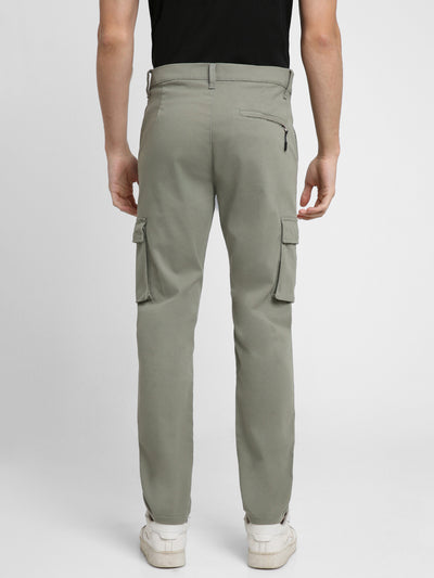 Men's Sage Green Solid Cargo trousers