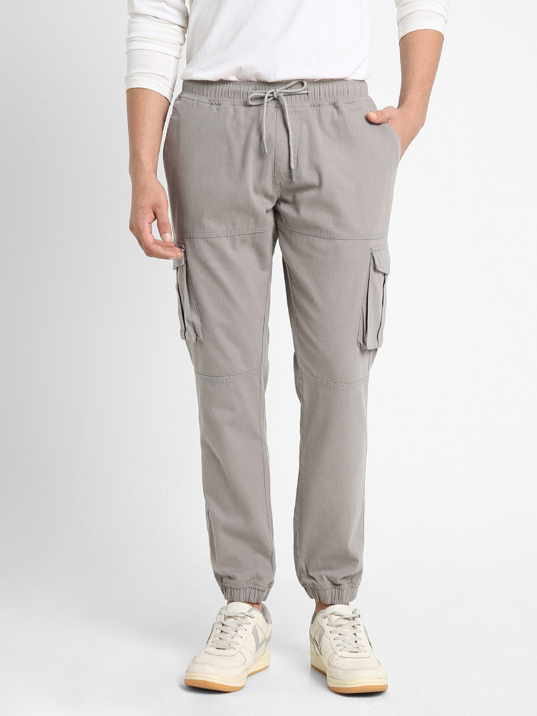 Men's Graphite Grey Solid Cargo Joggers