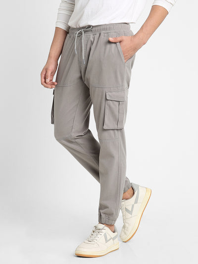 Men's Graphite Grey Solid Cargo Joggers