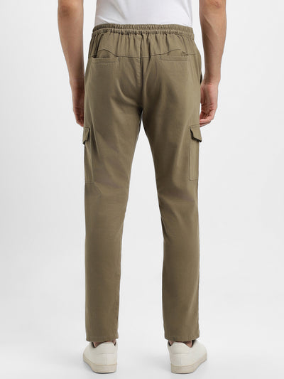 Men's Moss green Solid Cargo Trousers