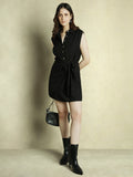 DL Woman Black Shirt collar Mini Dress