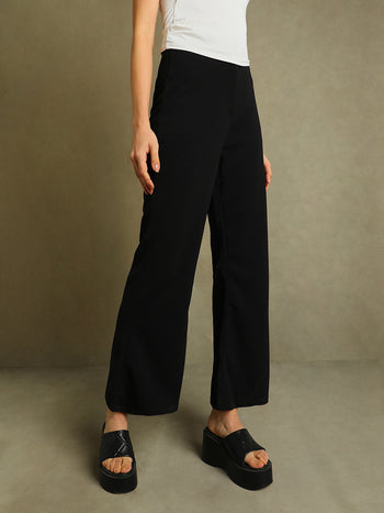 DL Woman Black Solid Women Trousers