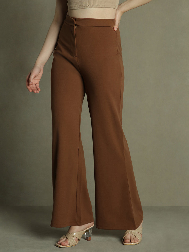 DL Woman Brown Flared Trousers